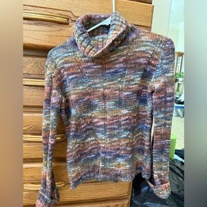 Express Brown Cowl Neck Sweater with Turtleneck Design